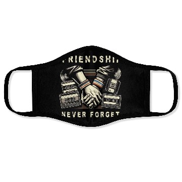 Discover Friendship Never Forget Old School Nostalgia Tape Face Masks