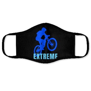 Discover Mountain Bike (blue and light blue design) Face Masks
