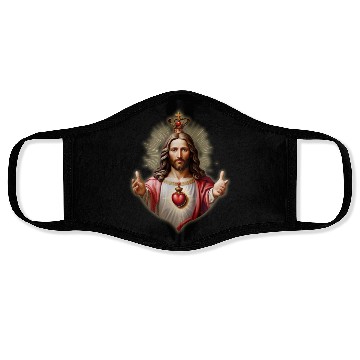Discover sacred heart of jesus Face Masks