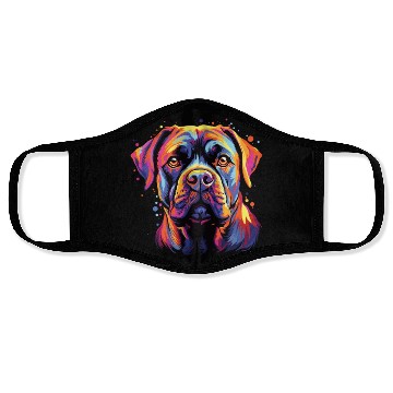 Discover Watercolor Colorful Cane Corso Face Masks