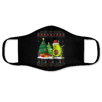 Discover Dabbing Avocado Lover Vegan Santa Hat Ugly Face Masks