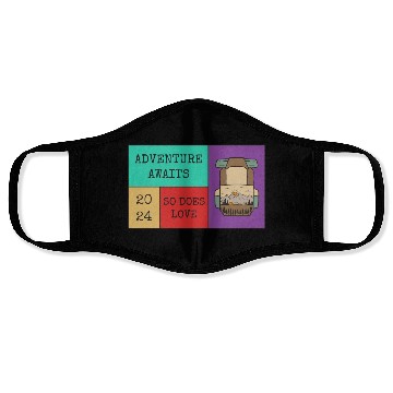 Discover Adventure Awaits So Does Love Face Masks