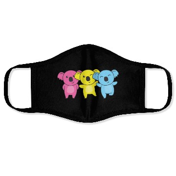 Discover Pansexual Flag Pride Lgbtq Cute Koala Face Masks