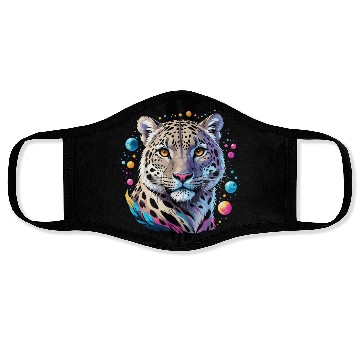 Discover Cosmic Leopard Portrait in Space Face Masks