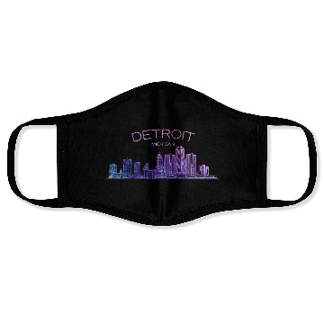 Discover Detroit Skyline Face Masks