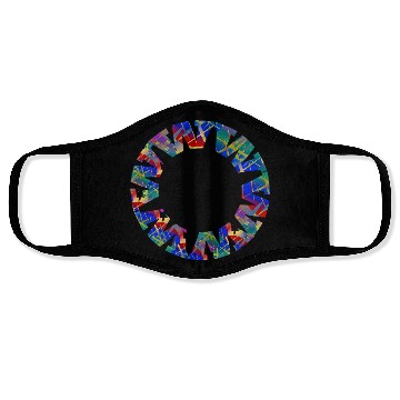 Discover English-W alphabet black font letters Face Masks