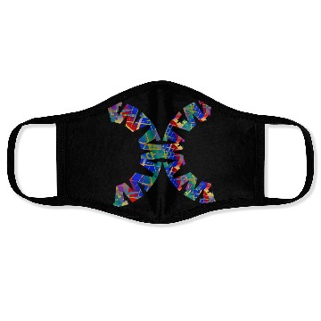 Discover English-W alphabet black font letters Face Masks