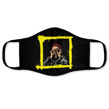 Discover Yellow Brown Red Colorful Graffiti Illustration Face Masks