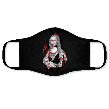 Discover Hand Drawn Vector Illustration MonLisa - Giocond Face Masks