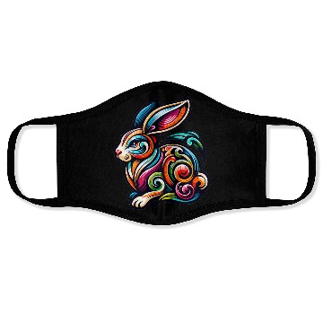 Discover Rabbit Tattoo Tribal Chinese Zodiac Face Masks