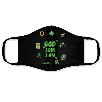 Discover God says i am St Patricks Day Face Masks