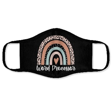 Discover Word Processor Rainbow Leopard Funny Word Face Masks