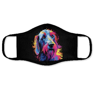 Discover Watercolor Colorful Irish wolfhound Face Masks