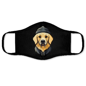 Discover Golden Retriever with cap Face Masks