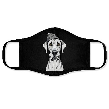 Discover Funny Great Dane with cap Face Masks