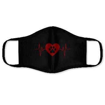 Discover Dog Pet Heart Beat Vibe Face Masks