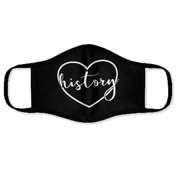 Discover History Heart Back To School History Teacher Face Masks