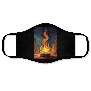 Discover drawing a flame art Face Masks