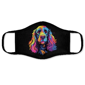Discover Watercolor Colorful American Cocker Spaniel Face Masks