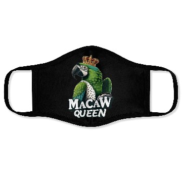 Discover Green Macaw Ornithologist Macaw Queen Face Masks