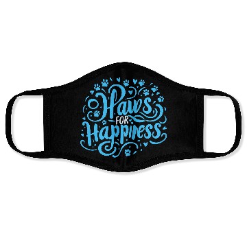 Discover typography Face Masks design Paws for Happiness