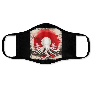 Discover Kyoto Mountains: Flag, Volcano, and Blood Moon Face Masks