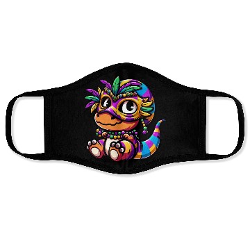 Discover Mardi Gras Dino T-Rex: Carnival Mask and Beads Face Masks