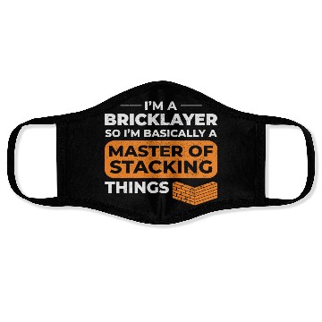 Discover Master of Stacking Humorous Bricklayer Brick Mason Face Masks