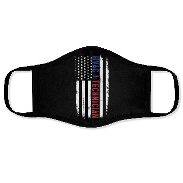 Discover HVAC Technician US American Flag HVAC Mechanic Face Masks