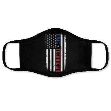 Discover HVAC Technician US American Flag HVAC Mechanic Face Masks