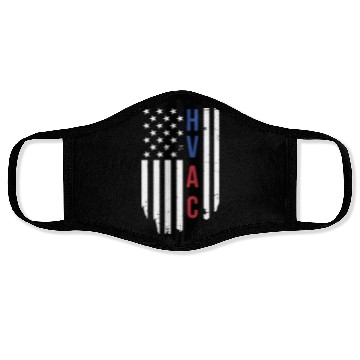 Discover HVAC Technician US American Flag HVAC Mechanic Face Masks