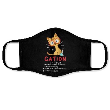 Discover Cation Science Cat Funny Chemistry Chemist Scien Face Masks