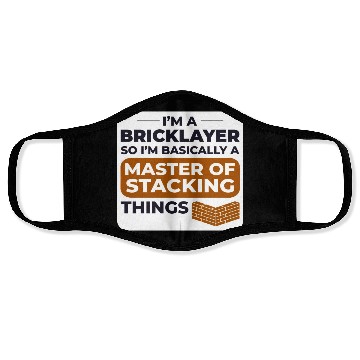 Discover Master of Stacking Humorous Bricklayer Brick Mason Face Masks