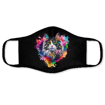 Discover Colorburst Whiskers Rainbow Heart Face Masks