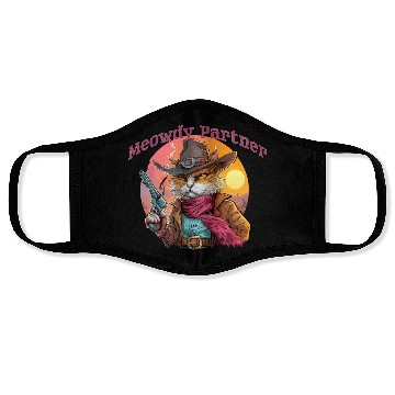Discover Purrfect Outlaw Showdown - Meowdy Partner Face Masks