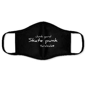 Discover Junk yard skate punk Yardside font logo white Face Masks