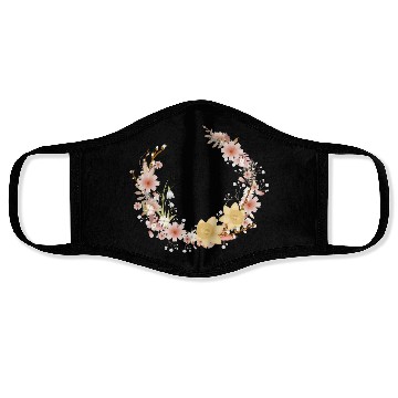 Discover Spring floral wreath of daffodils and catkins Face Masks