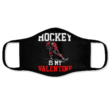 Discover hockey is my valentine Face Masks