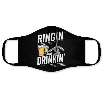 Discover Ringin And Drinkin Horseshoe Pitching Face Masks