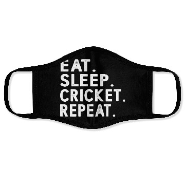 Discover Eat Sleep Cricket Repeat Funny Cricket Sport Game Face Masks