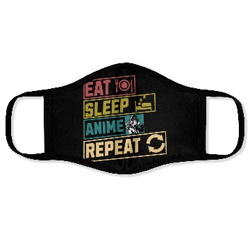 Discover Eat sleep anime repeat hobby Face Masks