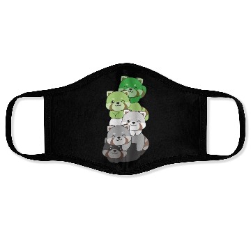 Discover Aromantic Flag Pride Lgbtq Cute Red Panda Pile Face Masks