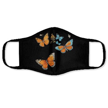Discover Floral Harmony: Blooms and Butterflies" Face Masks