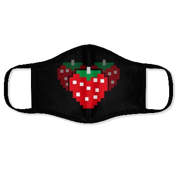 Discover 8 Bit Pixel Strawberry 80s Video Game 100 Days of Face Masks