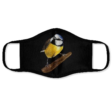 Discover Blue tit titmouse hand painted watercolor. Face Masks