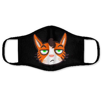 Discover Orange Grumpy Cat Green Eyes Face Masks