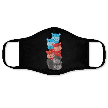 Discover Polyamory Flag Pride Lgbtq Cute Hippo Face Masks