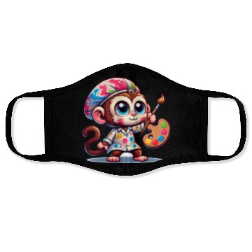 Discover Cute Monkey Artist Face Masks
