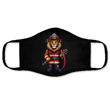 Discover Cute Lion Firefighter Face Masks