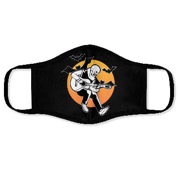 Discover Skeleton Guitar Player Guitar Teacher Face Masks